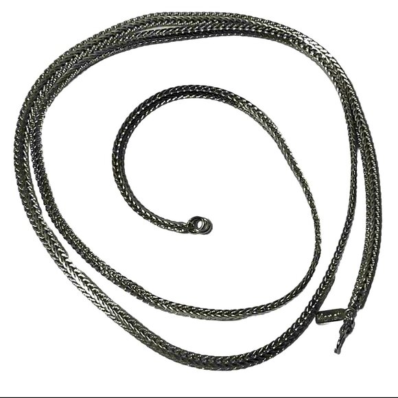 Signed Monet Silver Tone Serpentine 30 Inch Chain Necklace - Picture 3 of 5